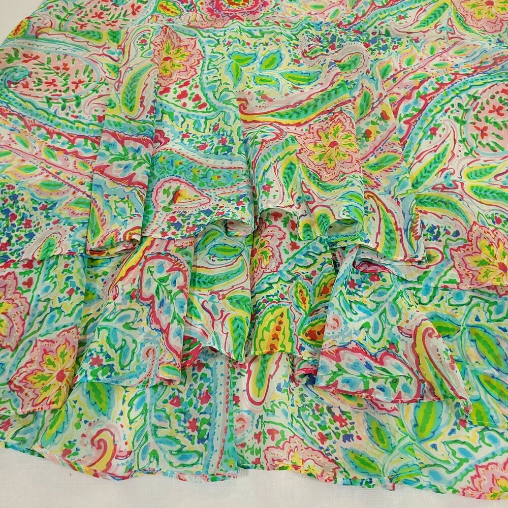 Y2K‎ Colorful Paisley Tiered Skirt American Living S Flouncy Floral Fairy Core - Picture 5 of 15